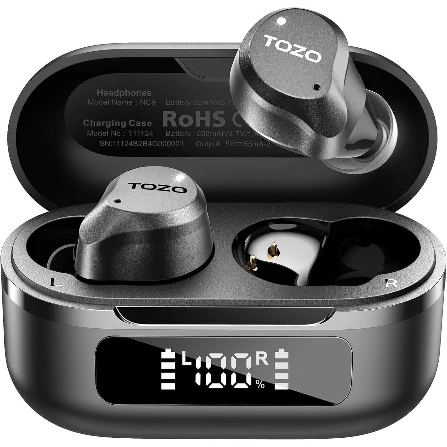 TOZO NC9 Hybrid Active Noise Cancelling Wireless Earbuds